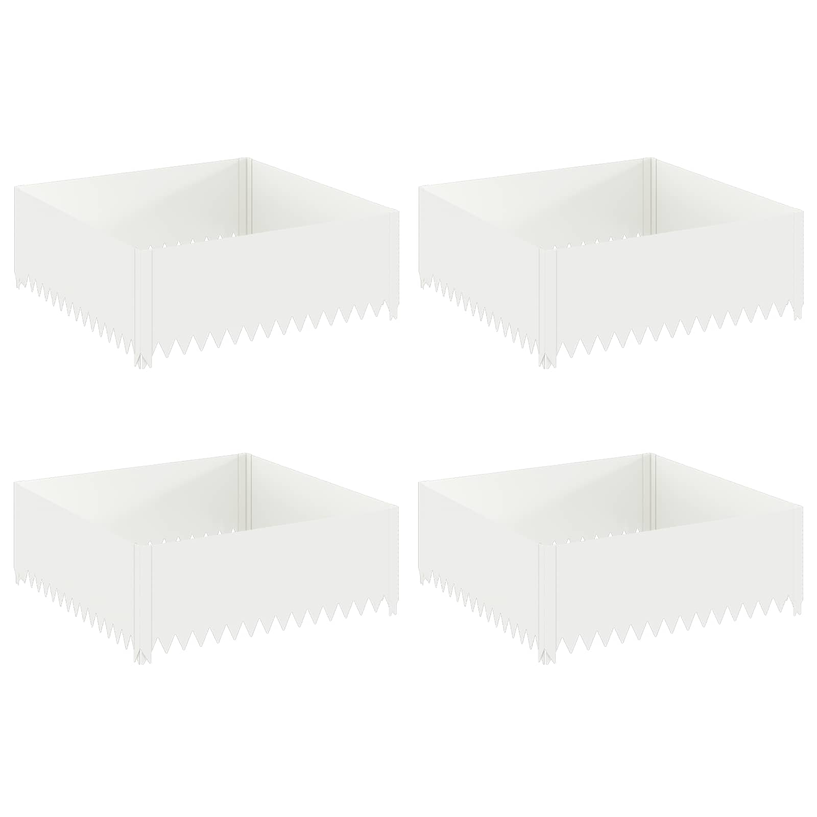Gazonrand 4 st 100 x 100 x 35 cm Staal Wit is nu te koop bij PeponiXL, paradijselijk wonen!