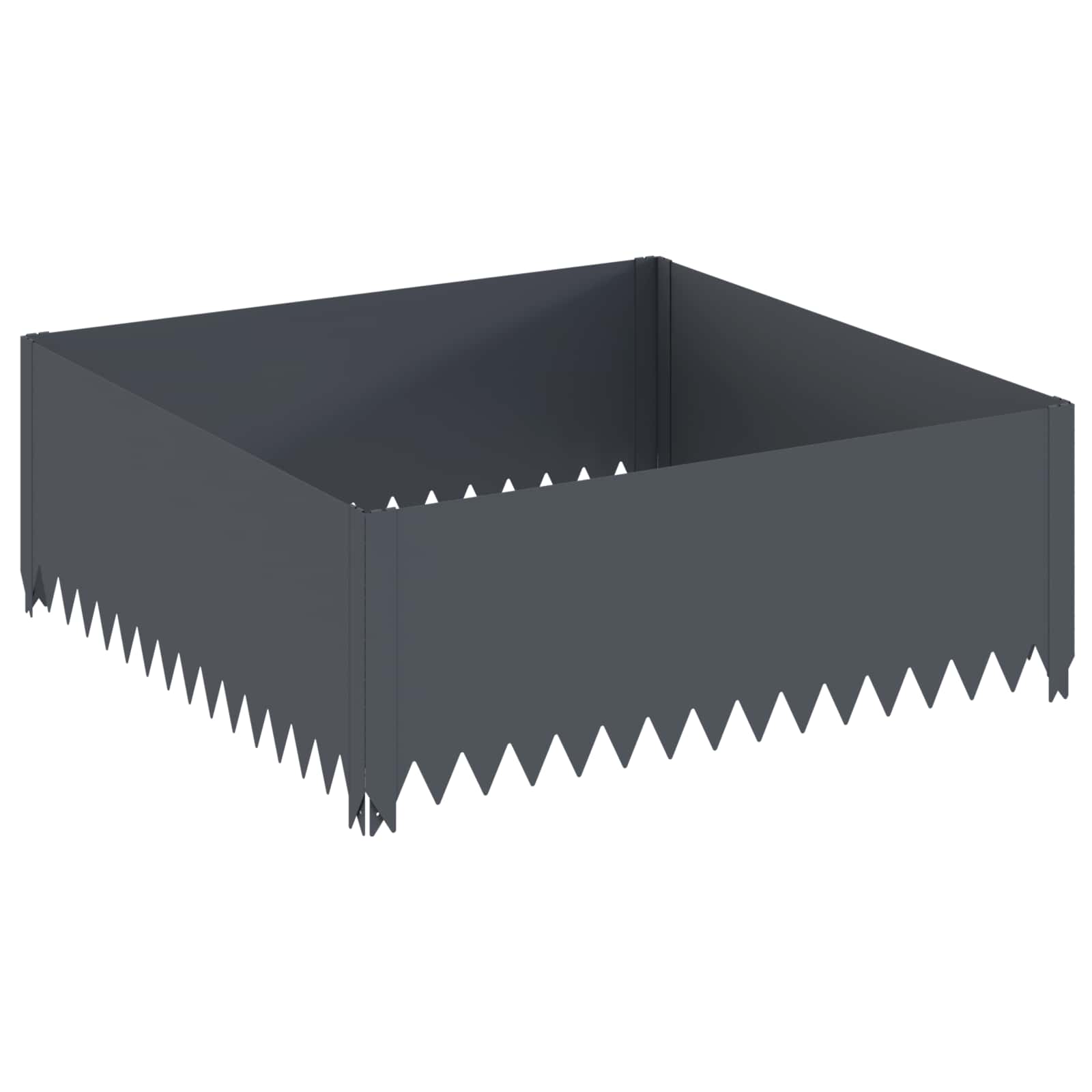 Gazonrand 4 st 100 x 100 x 35 cm Staal Antracietkleurig is nu te koop bij PeponiXL, paradijselijk wonen!