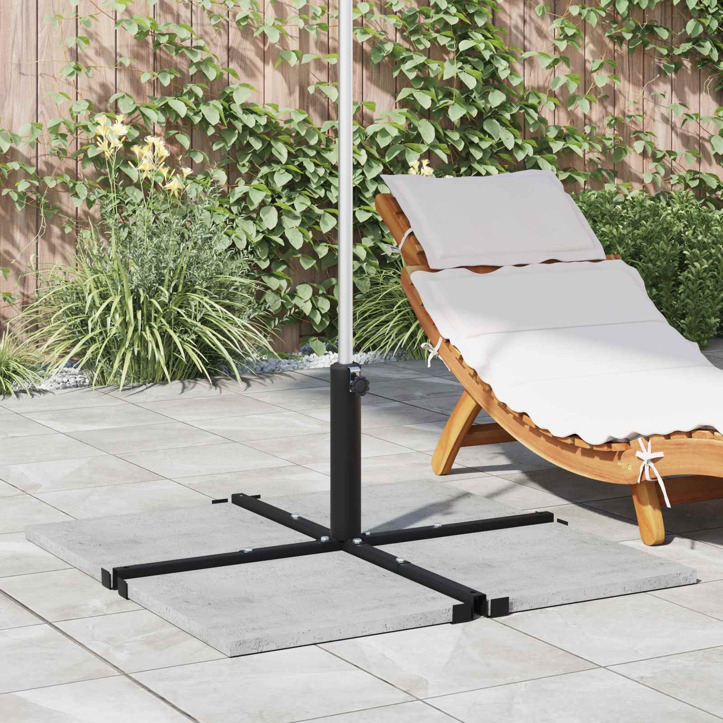 Parasolvoet voor 25–50 mm paal Zwart Gepoedercoat staal is nu te koop bij PeponiXL, paradijselijk wonen!