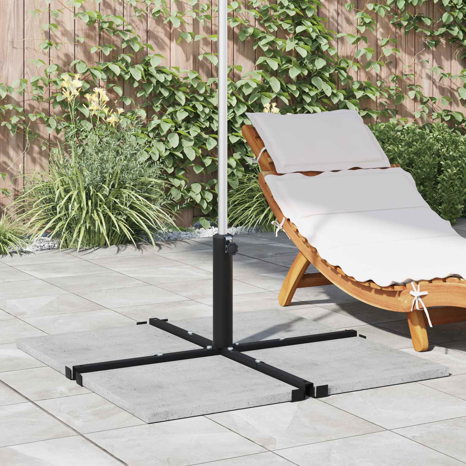 Parasolvoet voor 25–50 mm paal Zwart Gepoedercoat staal is nu te koop bij PeponiXL, paradijselijk wonen!