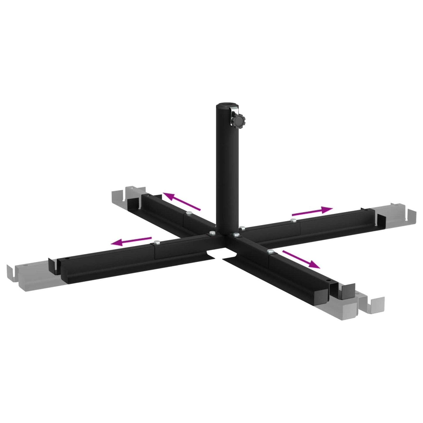 Parasolvoet voor 25–50 mm paal Zwart Gepoedercoat staal is nu te koop bij PeponiXL, paradijselijk wonen!