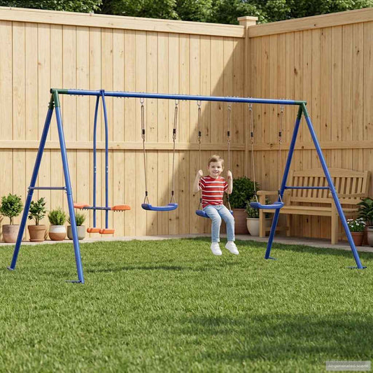 Buiten Schommelset Meerkleurig 330 x 185 x 185 cm Staal en PE is nu te koop bij PeponiXL, paradijselijk wonen!