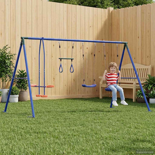 Buiten Schommelset Meerkleurig 330 x 185 x 185 cm Staal en PE is nu te koop bij PeponiXL, paradijselijk wonen!