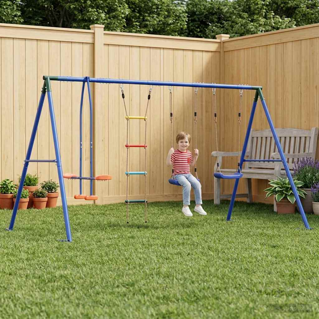 Buiten Schommelset Meerkleurig 330 x 185 x 185 cm Staal en PE