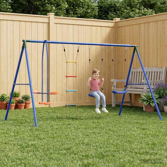 Buiten Schommelset Meerkleurig 330 x 185 x 185 cm Staal en PE is nu te koop bij PeponiXL, paradijselijk wonen!