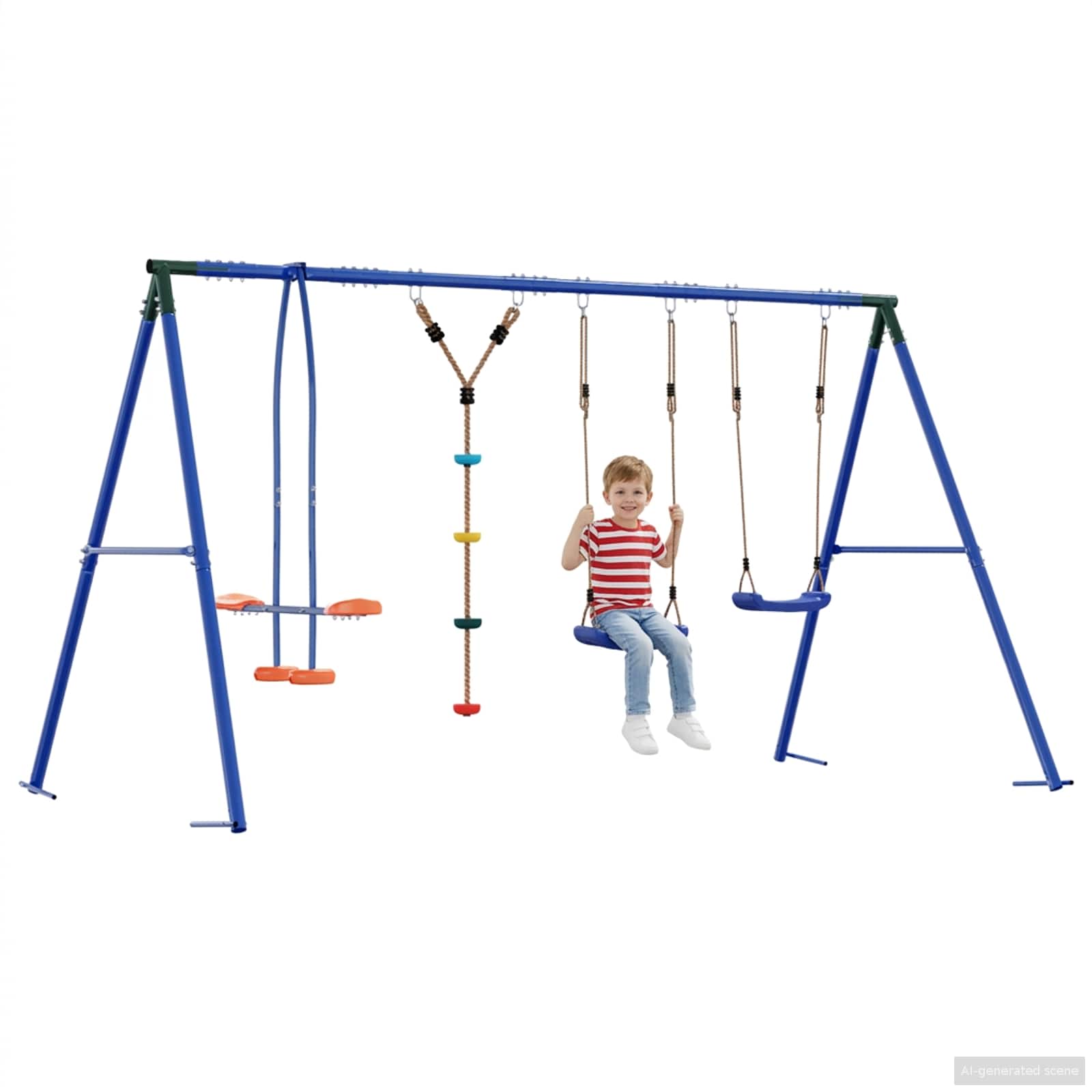 Buiten Schommelset Meerkleurig 330 x 185 x 185 cm Staal en PE is nu te koop bij PeponiXL, paradijselijk wonen!
