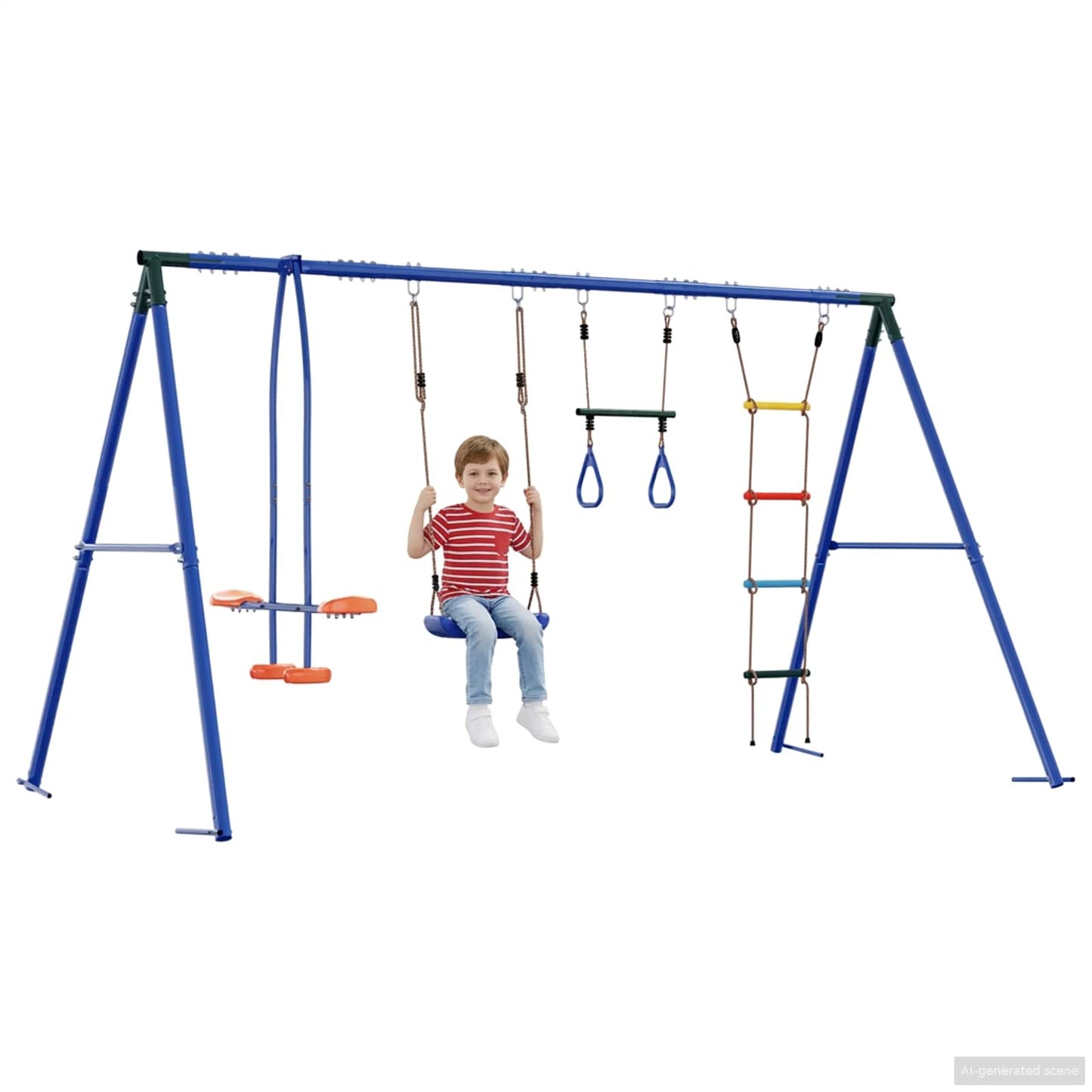 Buiten Schommelset Meerkleurig 330 x 185 x 185 cm Staal en PE is nu te koop bij PeponiXL, paradijselijk wonen!
