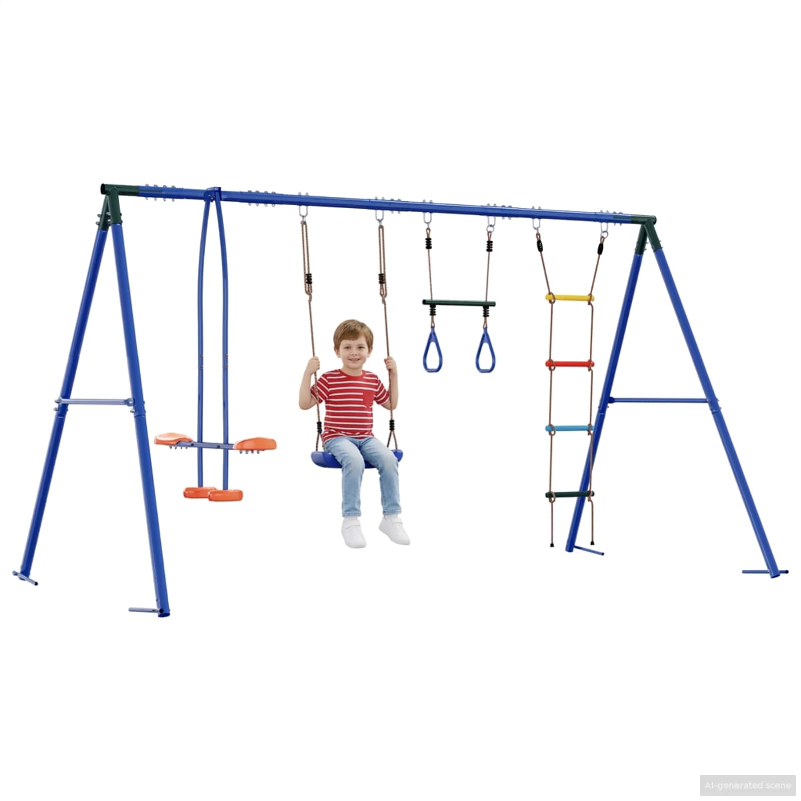Buiten Schommelset Meerkleurig 330 x 185 x 185 cm Staal en PE is nu te koop bij PeponiXL, paradijselijk wonen!