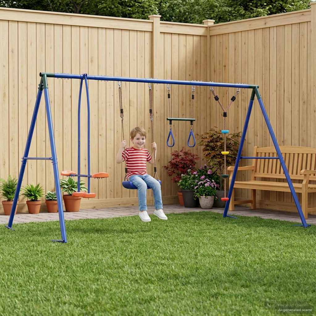Buiten Schommelset Meerkleurig 330 x 185 x 185 cm Staal en PE