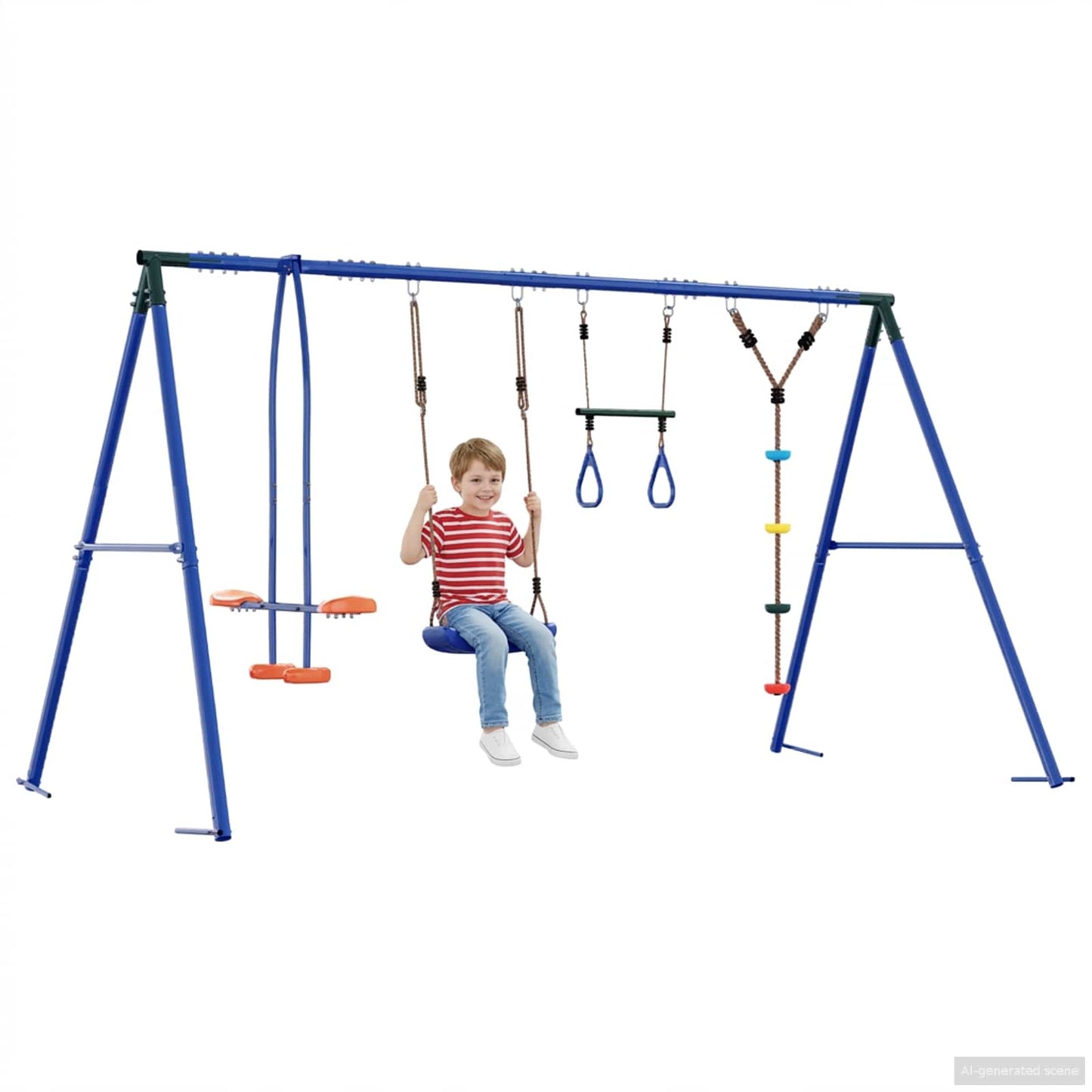 Buiten Schommelset Meerkleurig 330 x 185 x 185 cm Staal en PE