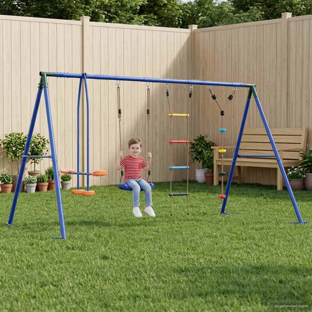 Buiten Schommelset Meerkleurig 330 x 185 x 185 cm Staal en PE is nu te koop bij PeponiXL, paradijselijk wonen!