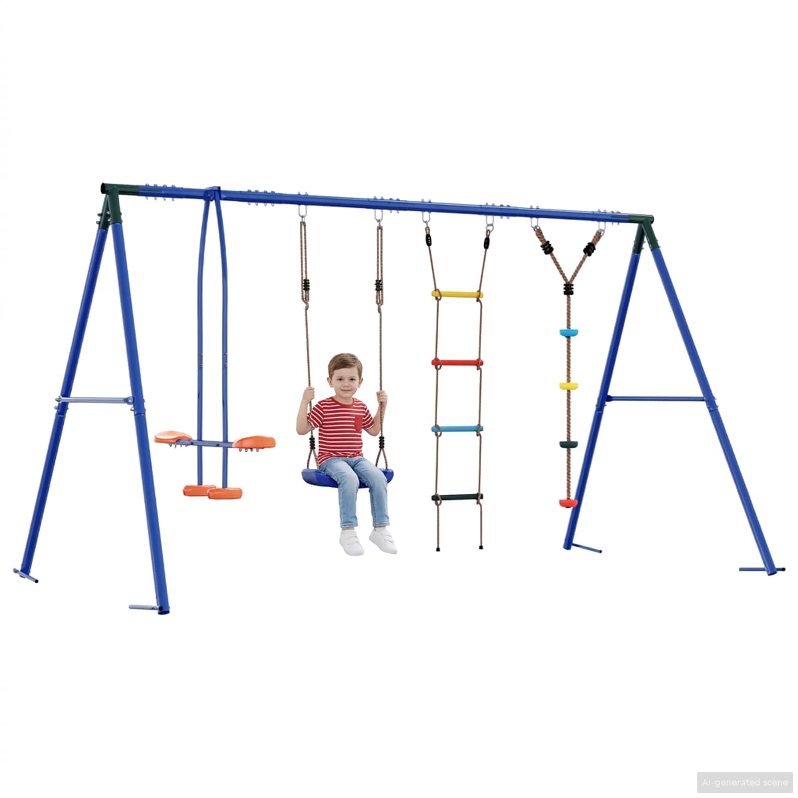 Buiten Schommelset Meerkleurig 330 x 185 x 185 cm Staal en PE is nu te koop bij PeponiXL, paradijselijk wonen!