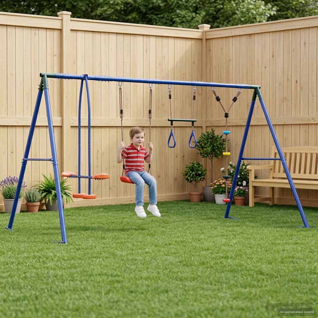 Buiten Schommelset Meerkleurig 330 x 185 x 185 cm Staal en PE