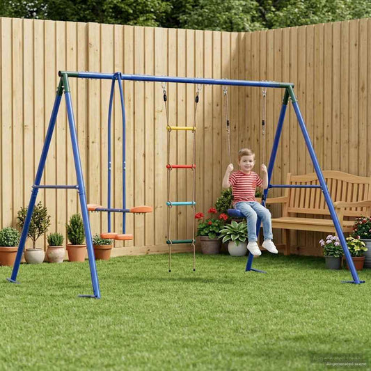 Buiten Schommelset Meerkleurig 263 x 185 x 185 cm Staal en PE is nu te koop bij PeponiXL, paradijselijk wonen!
