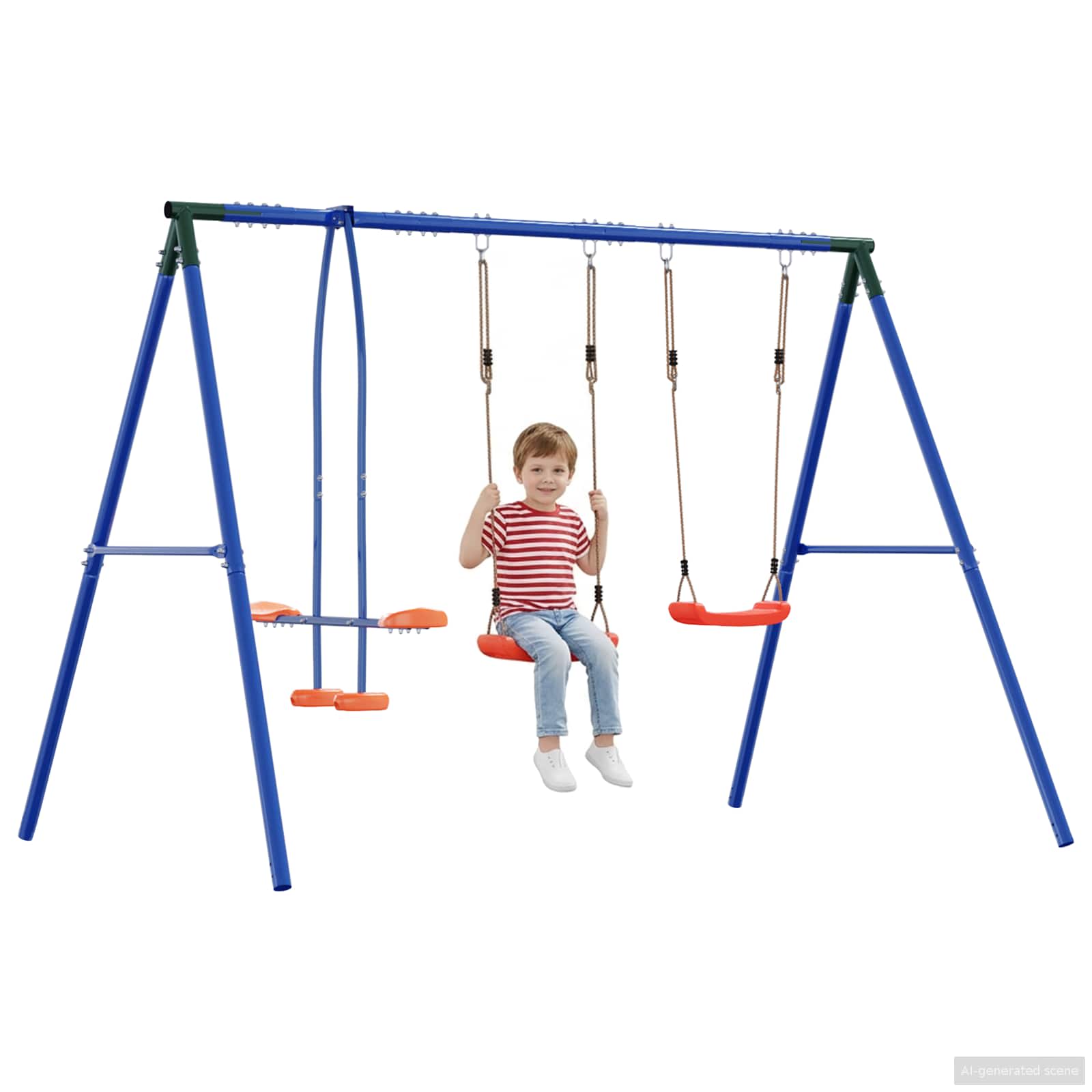 Buiten Schommelset Multikleur 263 x 185 x 185 cm Staal en PE is nu te koop bij PeponiXL, paradijselijk wonen!