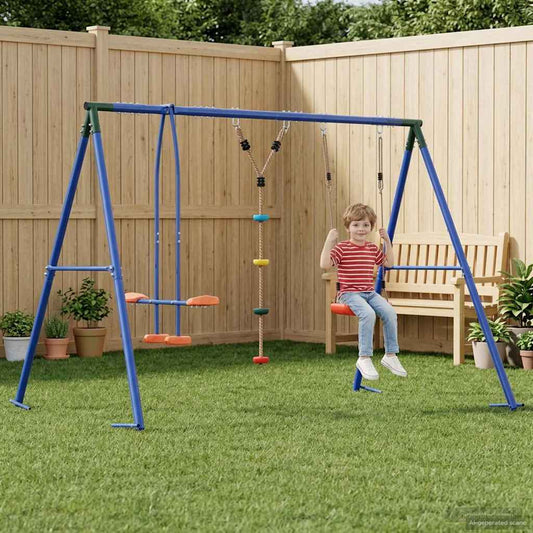 Buiten Schommelset Meerkleurig 263 x 185 x 185 cm Staal en PE is nu te koop bij PeponiXL, paradijselijk wonen!