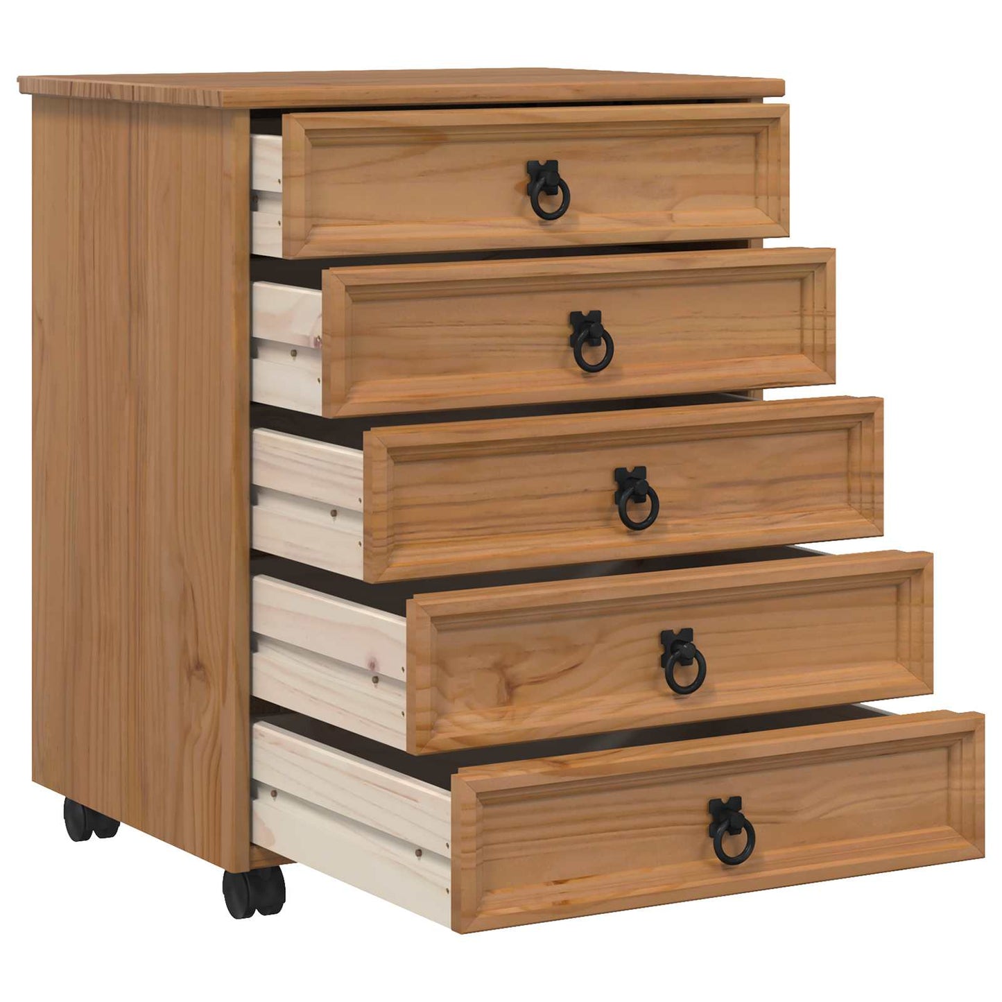 Rolkast met lades CORONA Massief grenenhout en engineered wood