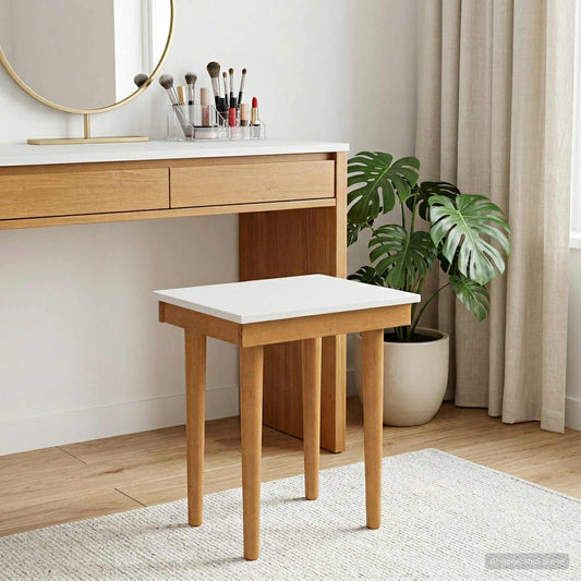 Henktafel Kruk FAUSKE Wit 40 x 33 x 45 cm Massief grenenhout is nu te koop bij PeponiXL, paradijselijk wonen!