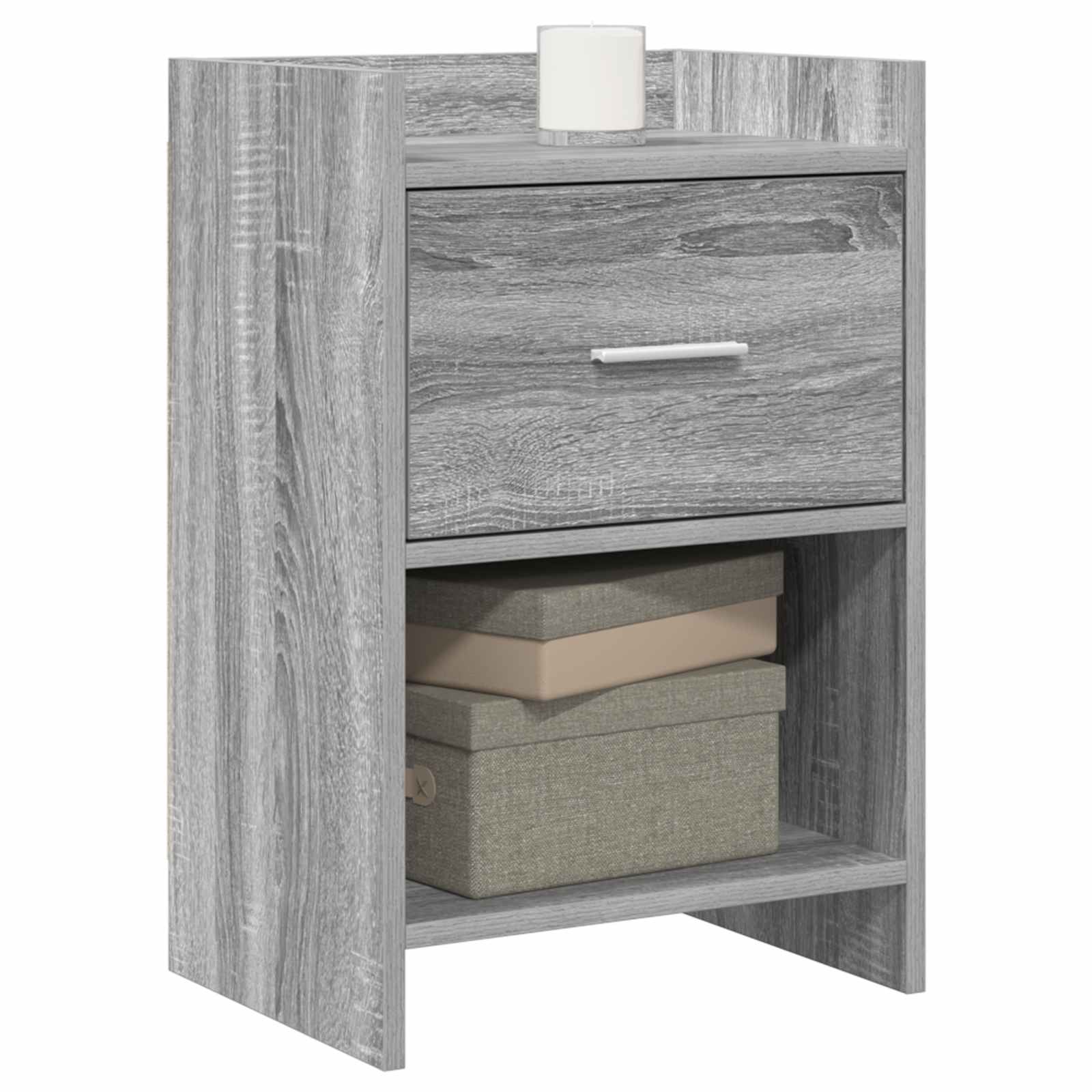 Nachtkastjes Grijs Sonoma 40 x 30 x 60 cm Bewerkt hout is nu te koop bij PeponiXL, paradijselijk wonen!