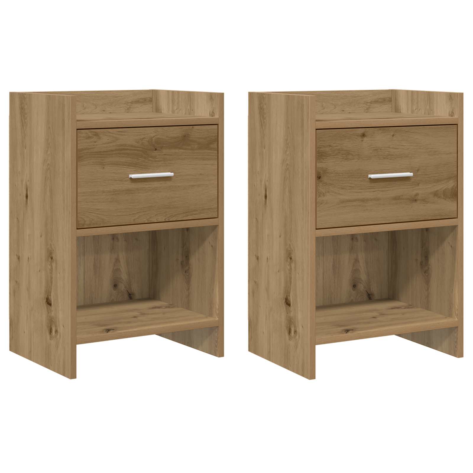 Nachtkastjes 2 st Artisanaal eiken 40 x 30 x 60 cm Bewerkt hout is nu te koop bij PeponiXL, paradijselijk wonen!