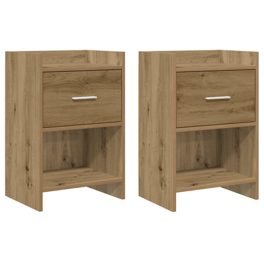 Nachtkastjes 2 st Artisanaal eiken 40 x 30 x 60 cm Bewerkt hout is nu te koop bij PeponiXL, paradijselijk wonen!