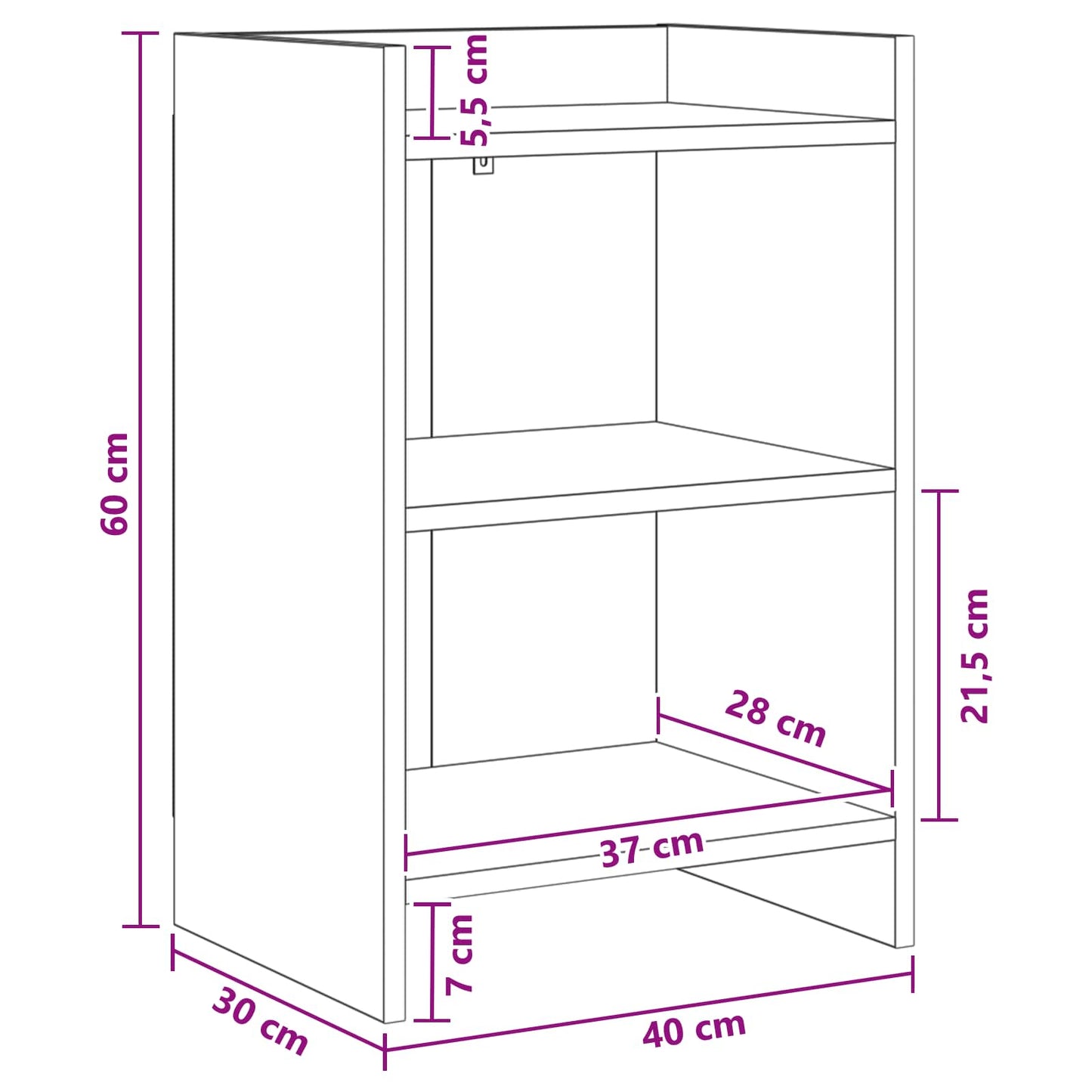 Nachtkastjes Artisanaal eiken 40 x 30 x 60 cm Bewerkt hout is nu te koop bij PeponiXL, paradijselijk wonen!