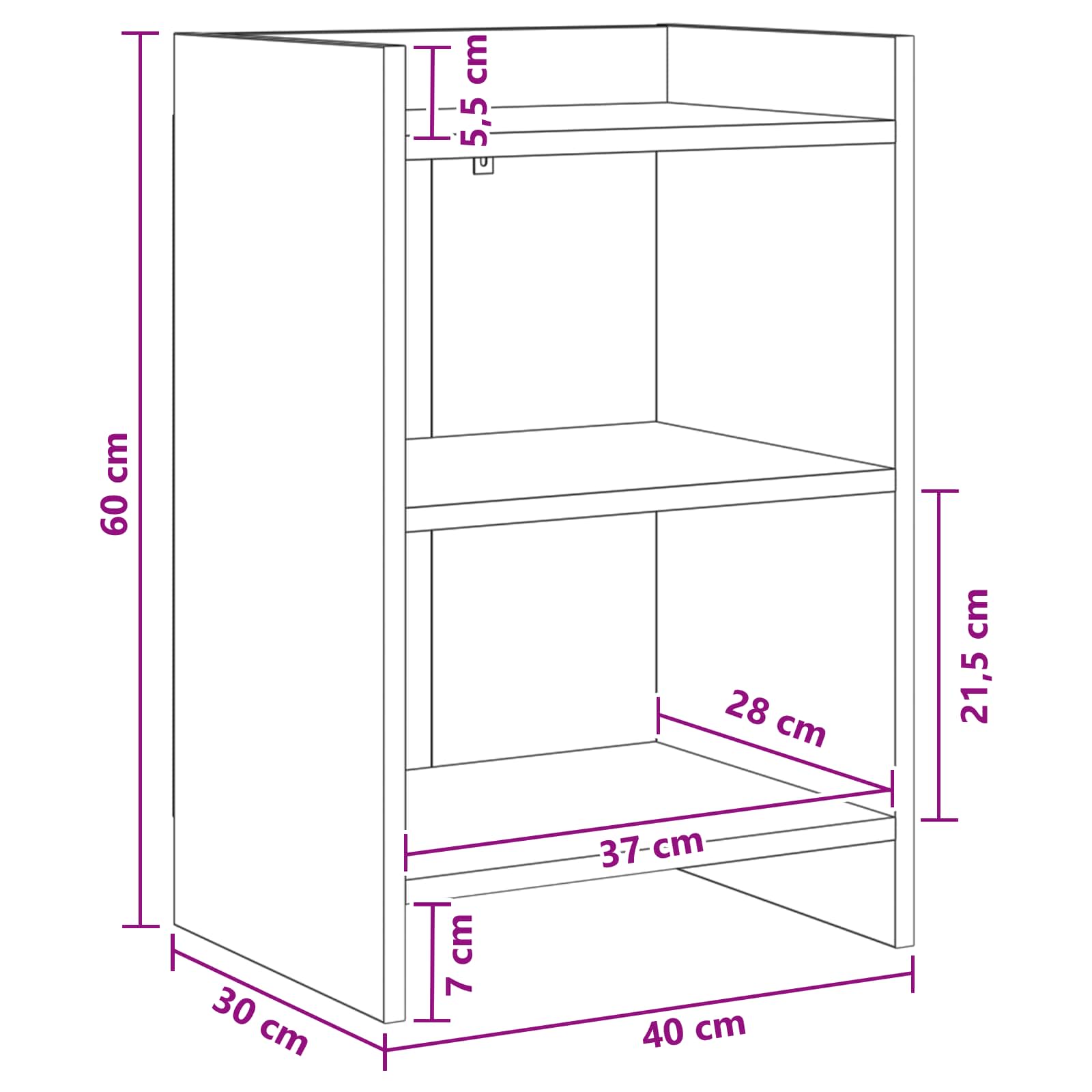 Nachtkastjes Artisanaal eiken 40 x 30 x 60 cm Bewerkt hout is nu te koop bij PeponiXL, paradijselijk wonen!