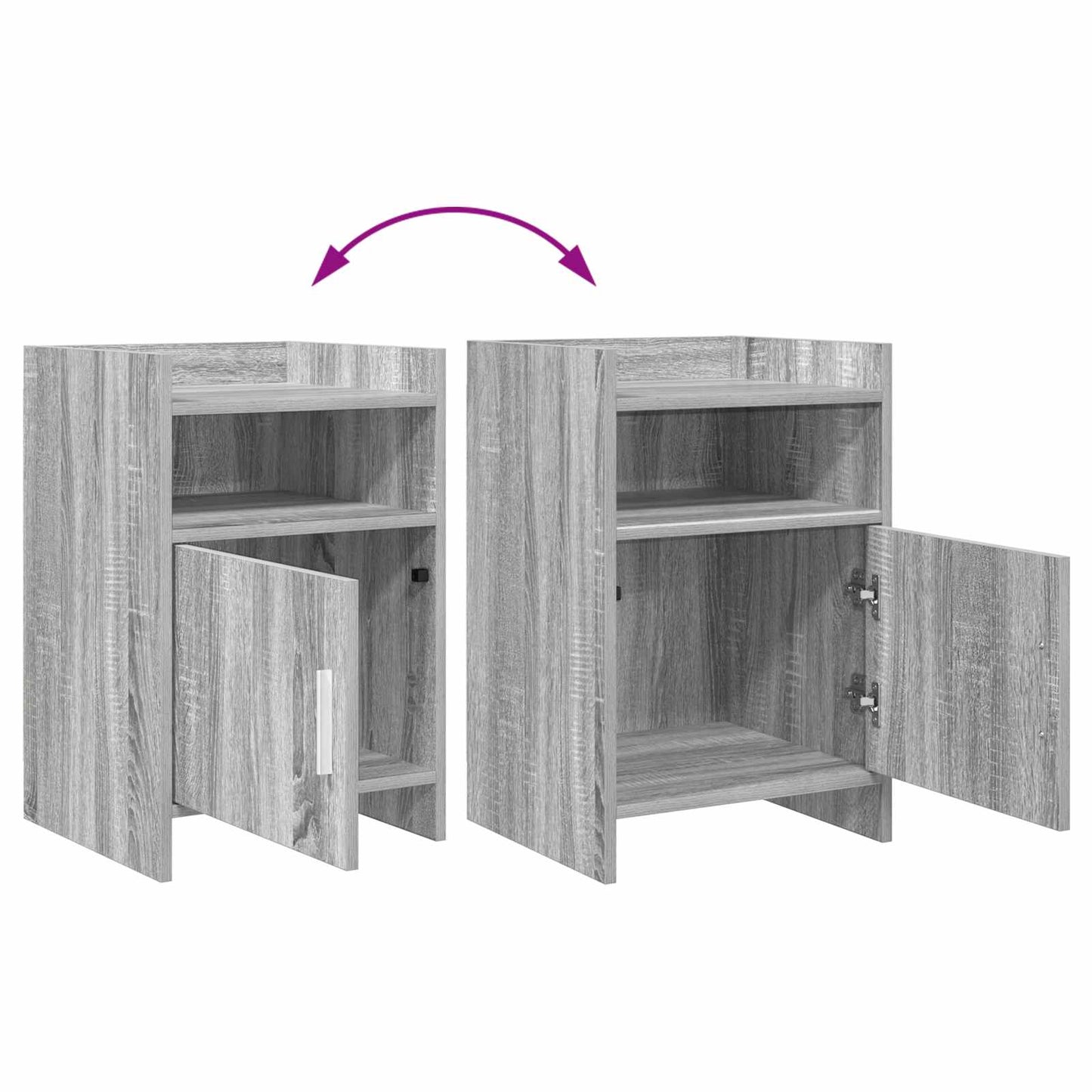 Nachtkastjes Grijs Sonoma 40 x 36 x 60 cm Bewerkt hout is nu te koop bij PeponiXL, paradijselijk wonen!