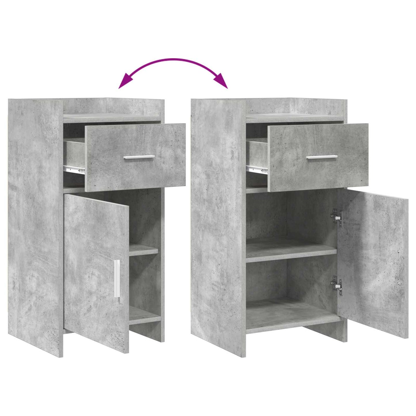 Dressoir Betongrijs 40 x 36 x 80 cm Bewerkt hout is nu te koop bij PeponiXL, paradijselijk wonen!