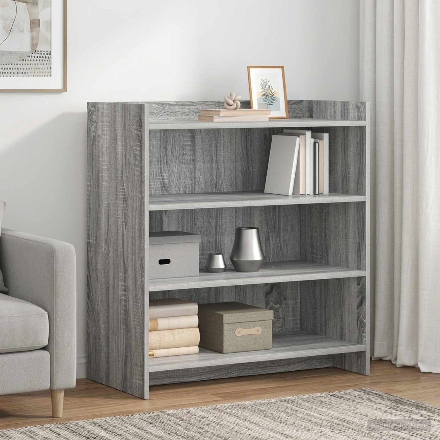 Dressoir Grijs Sonoma 75 x 36 x 80 cm Bewerkt hout is nu te koop bij PeponiXL, paradijselijk wonen!