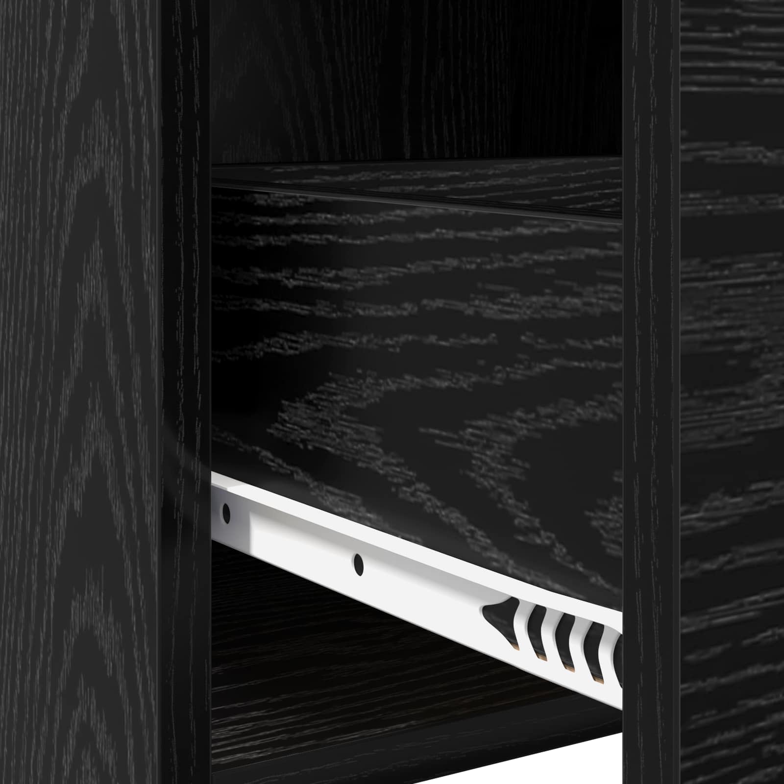 Dressoir Zwart eiken 75 x 36 x 80 cm Bewerkt hout is nu te koop bij PeponiXL, paradijselijk wonen!
