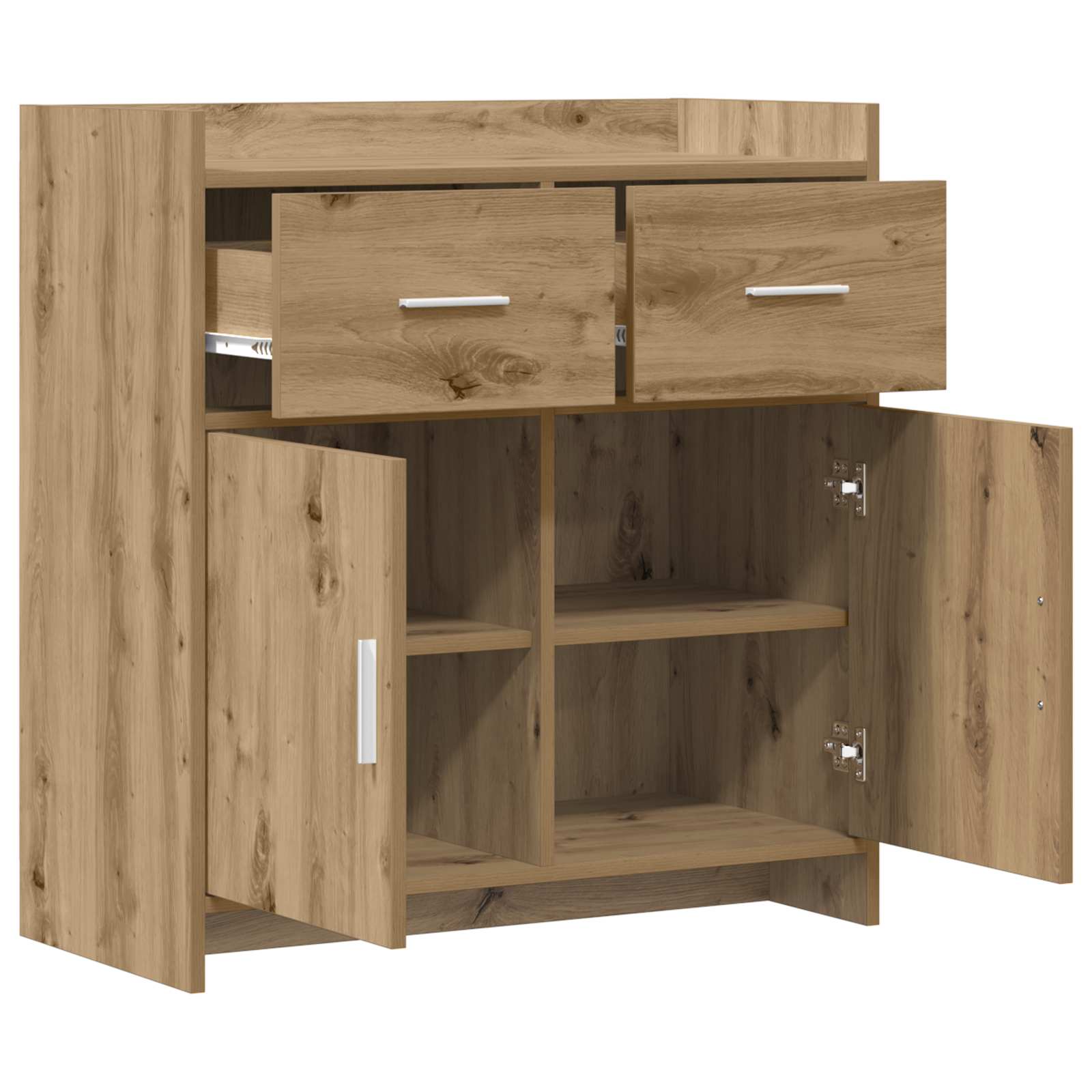 Dressoir Artisanaal eiken 75 x 36 x 80 cm Bewerkt hout is nu te koop bij PeponiXL, paradijselijk wonen!