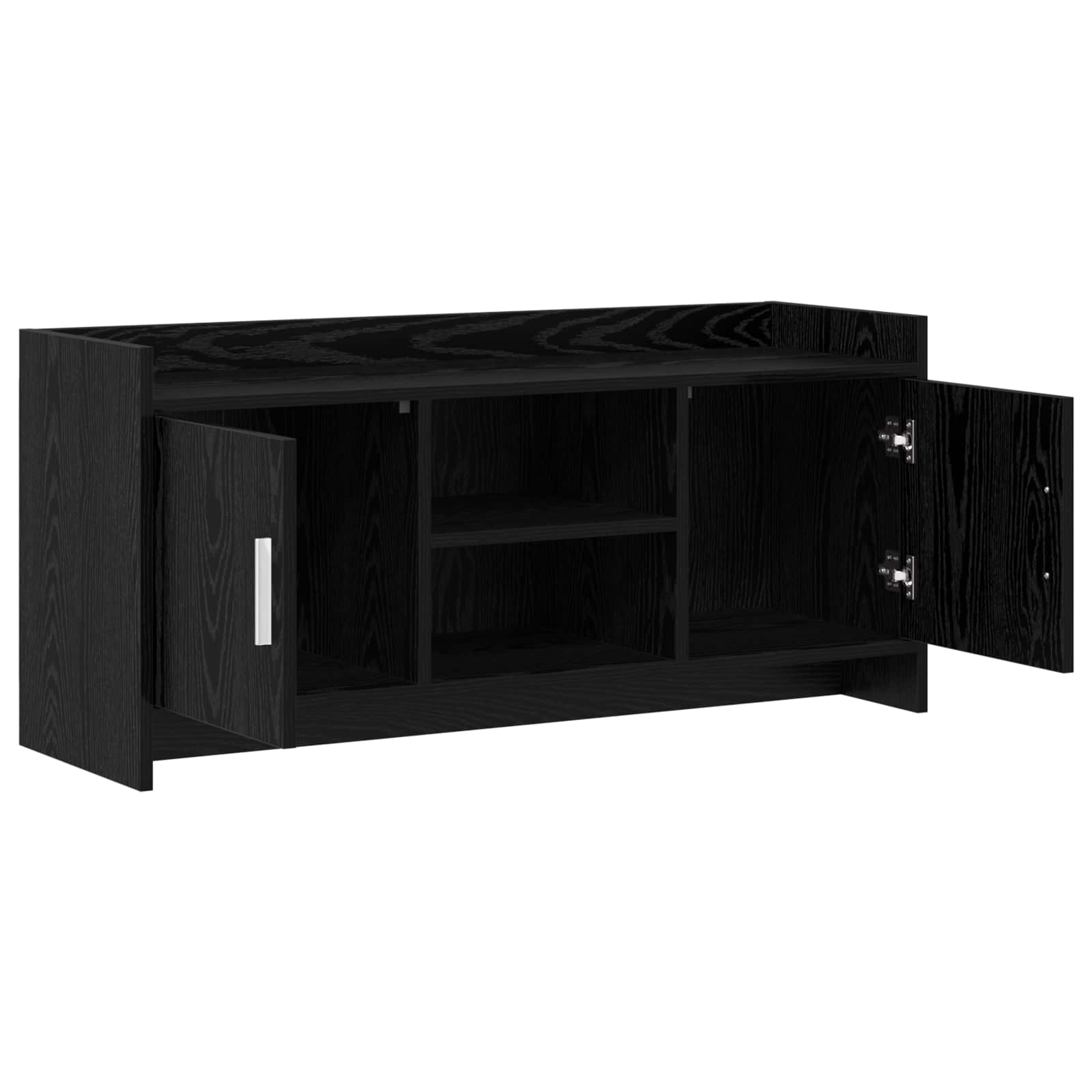 TV-kast 102 x 33 x 47 cm Zwart eiken Bewerkt hout is nu te koop bij PeponiXL, paradijselijk wonen!