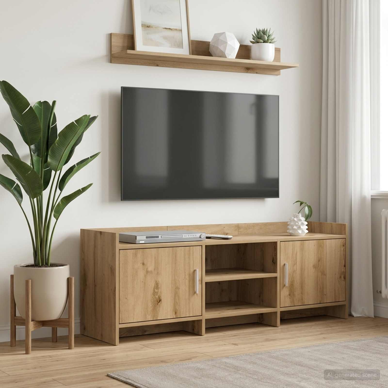 TV-kast 130 x 33 x 47 cm Artisanaal eiken Bewerkt hout is nu te koop bij PeponiXL, paradijselijk wonen!