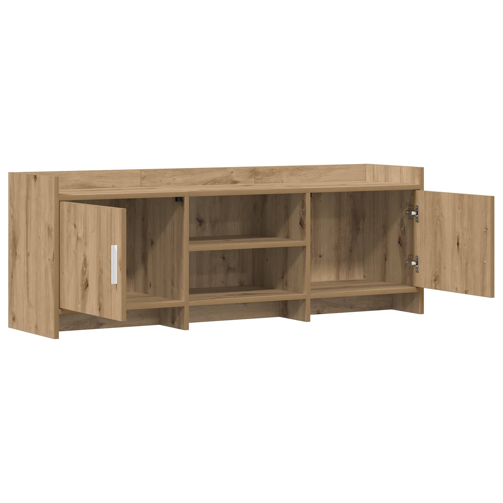 TV-kast 130 x 33 x 47 cm Artisanaal eiken Bewerkt hout is nu te koop bij PeponiXL, paradijselijk wonen!