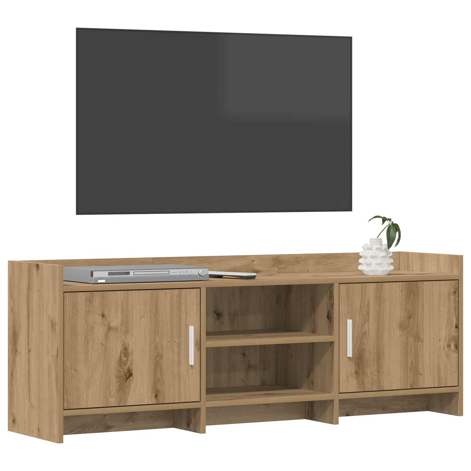 TV-kast 130 x 33 x 47 cm Artisanaal eiken Bewerkt hout is nu te koop bij PeponiXL, paradijselijk wonen!