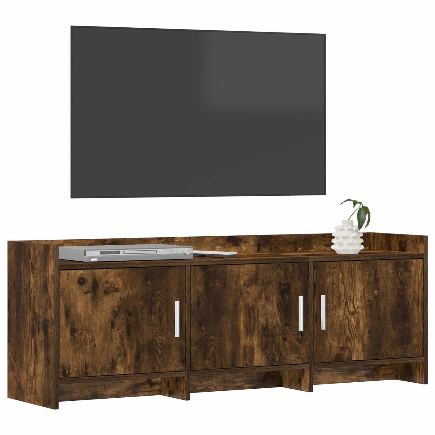TV-kast 130 x 33 x 47 cm Gerookt eiken Bewerkt hout is nu te koop bij PeponiXL, paradijselijk wonen!