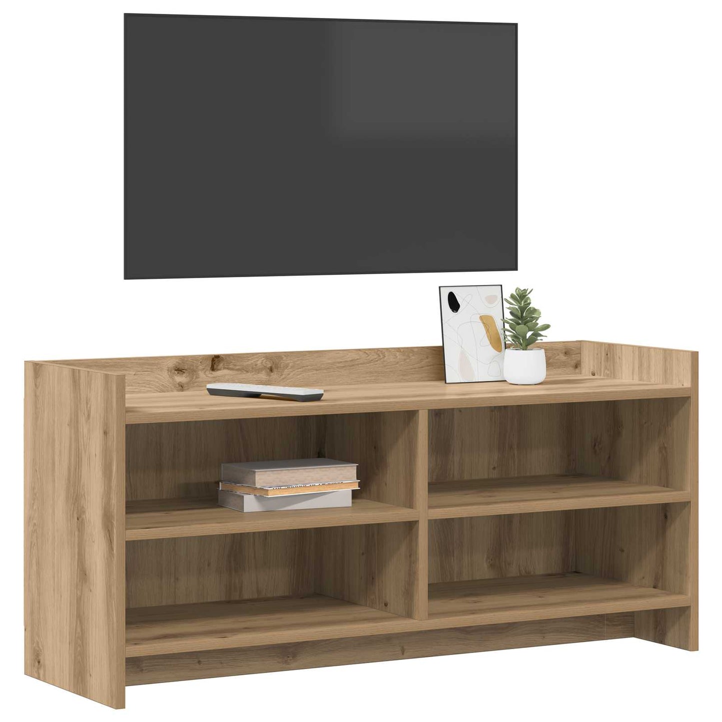 TV-kast 100 x 33 x 47 cm Artisanaal eiken Bewerkt hout is nu te koop bij PeponiXL, paradijselijk wonen!
