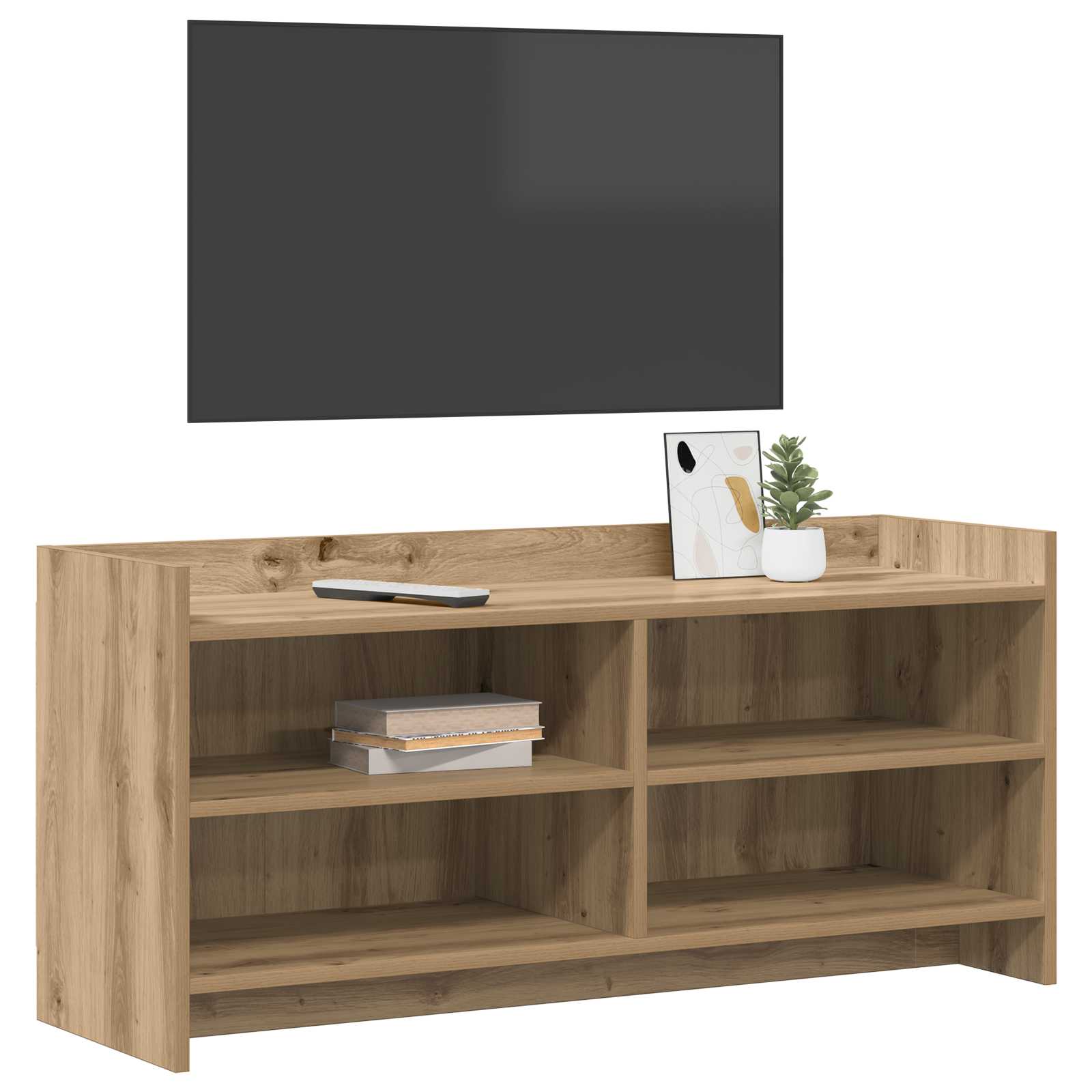 TV-kast 100 x 33 x 47 cm Artisanaal eiken Bewerkt hout is nu te koop bij PeponiXL, paradijselijk wonen!
