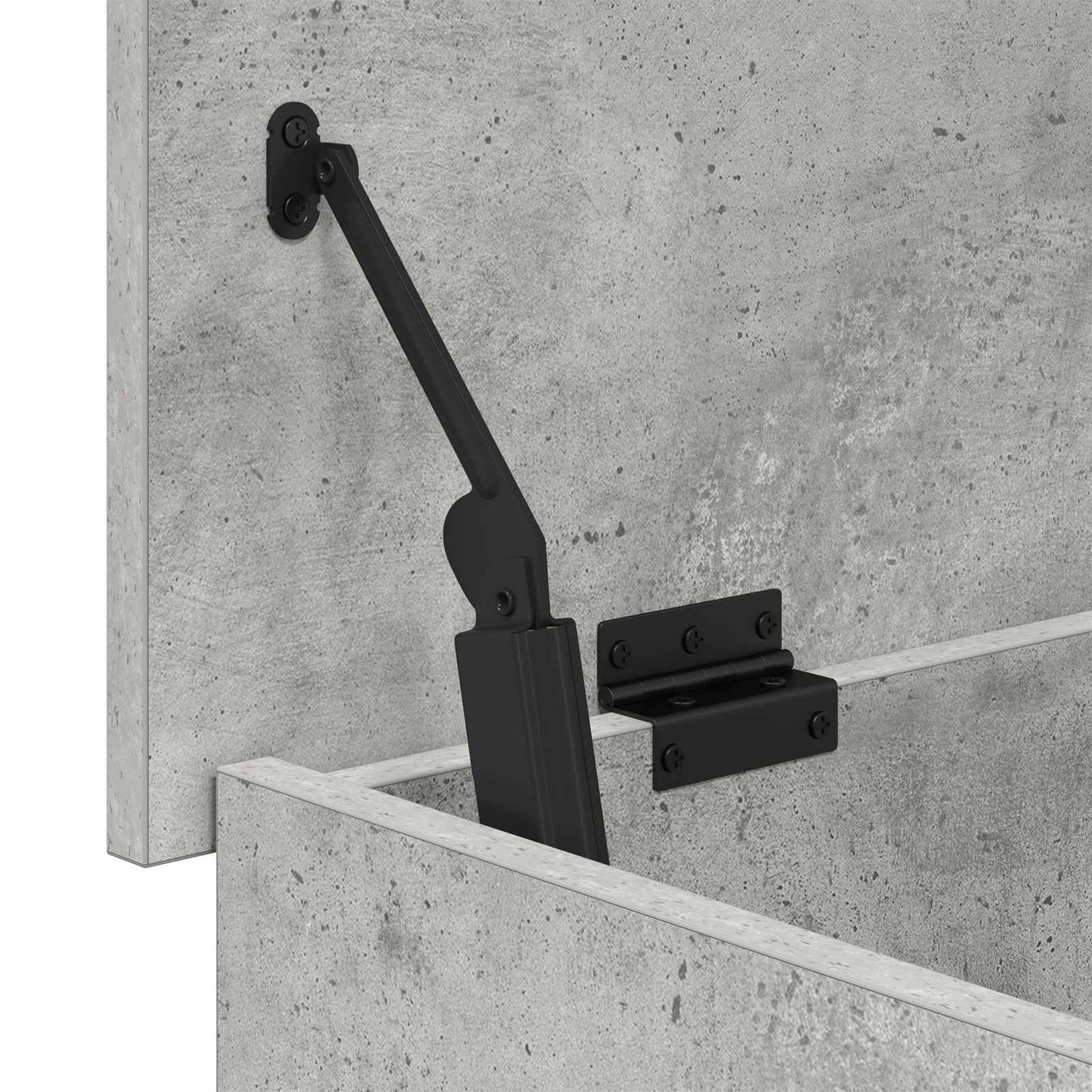 Opbergkist met opslag Betongrijs 60 x 40 x 50 cm Bewerkt hout