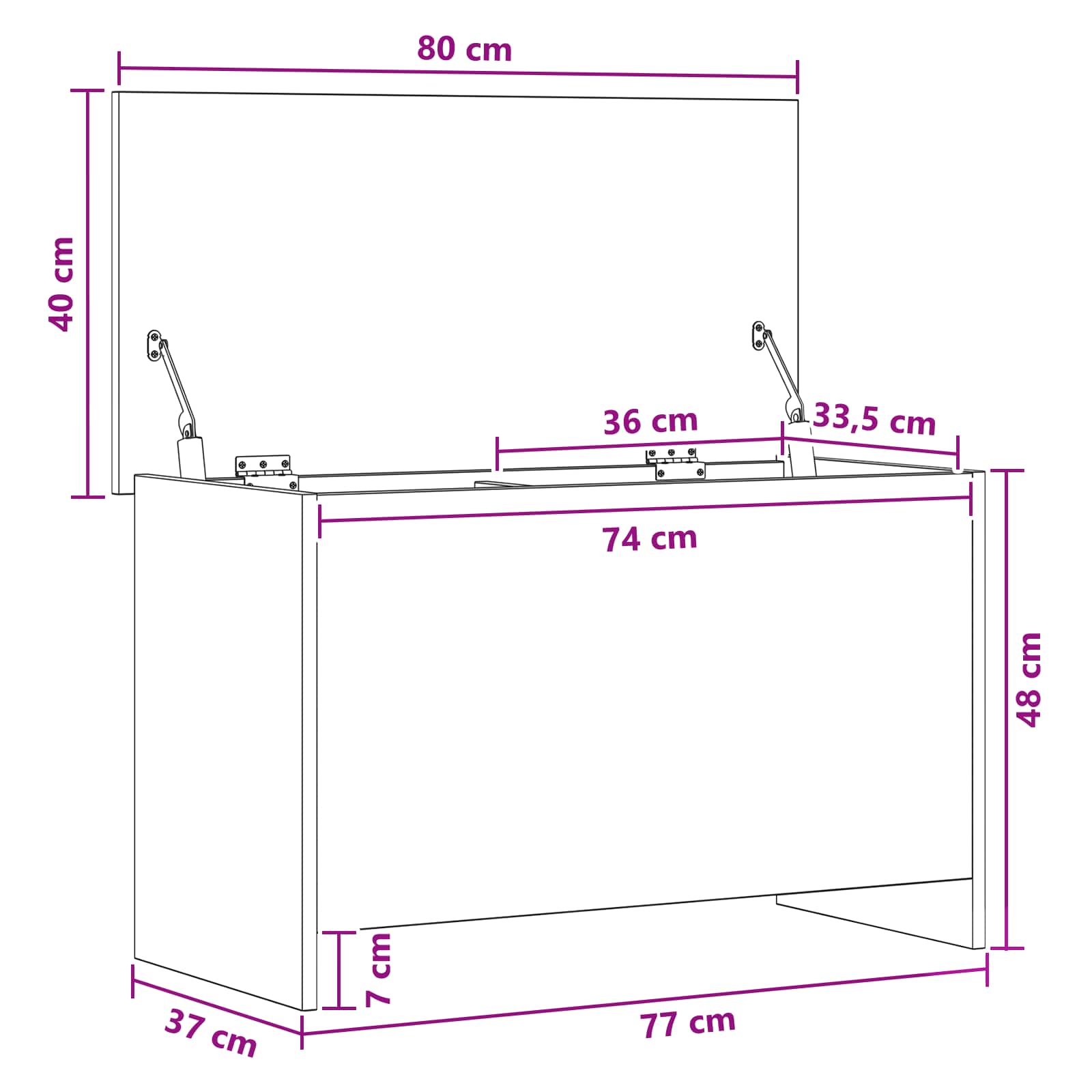 Opbergkist met opslag Oud hout 80 x 40 x 50 cm Bewerkt hout is nu te koop bij PeponiXL, paradijselijk wonen!