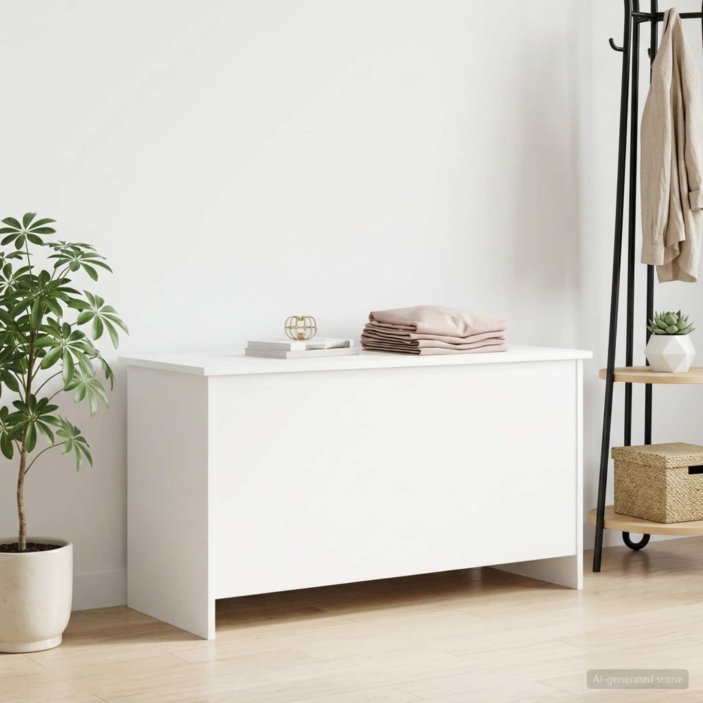 Opbergkist met opslag Wit 100 x 40 x 50 cm Bewerkt hout is nu te koop bij PeponiXL, paradijselijk wonen!