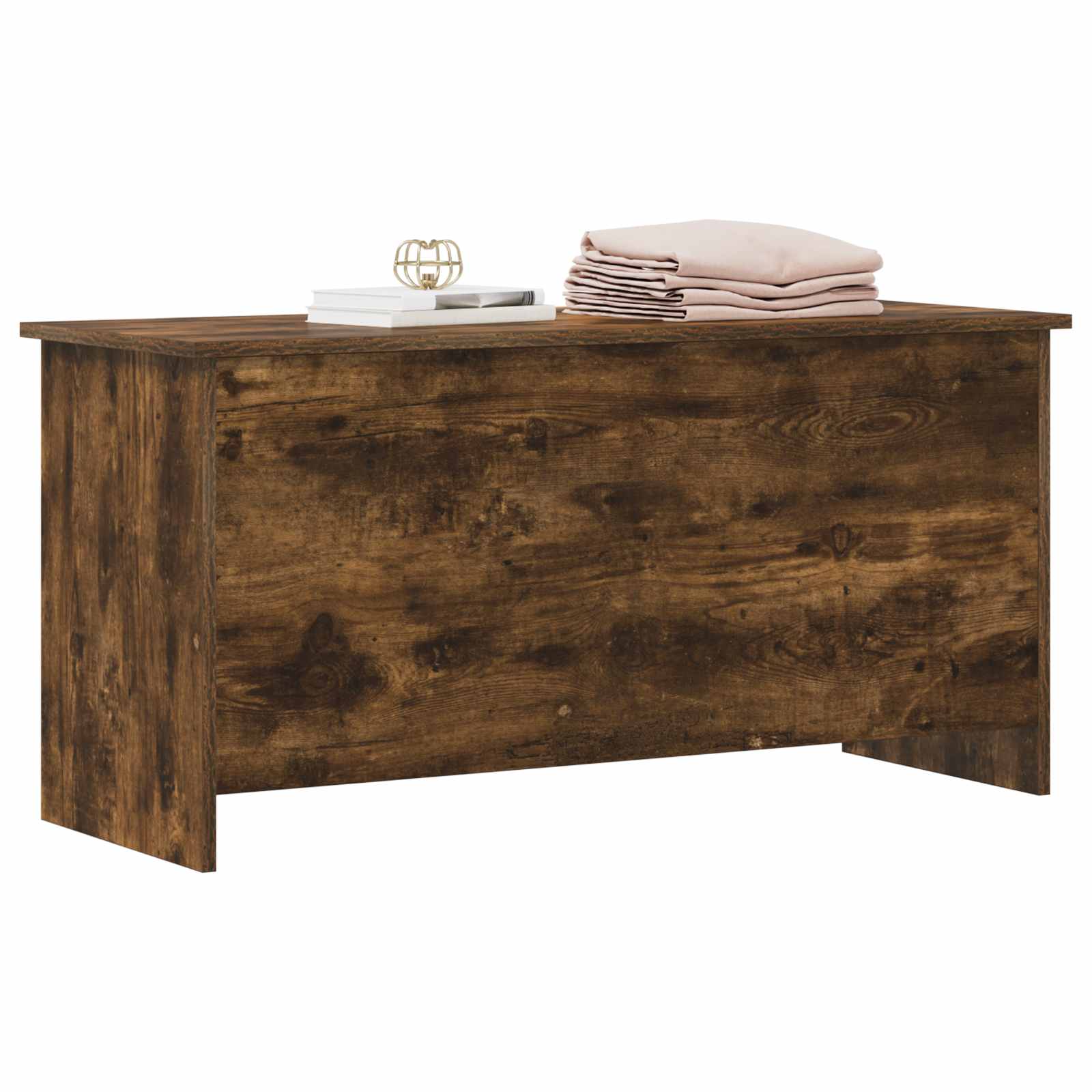 Opbergkist Gerookt eiken 100 x 40 x 50 cm Bewerkt hout is nu te koop bij PeponiXL, paradijselijk wonen!