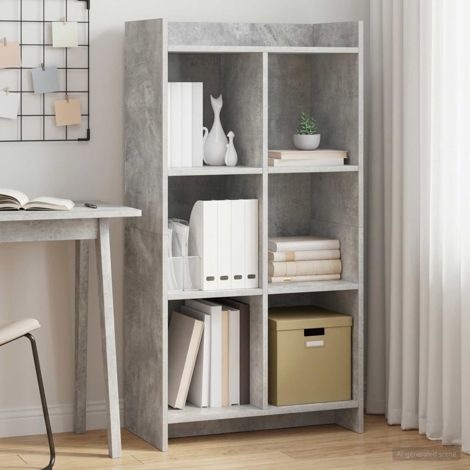 Boekenkast Concerte Grijs 59 x 30 x 111 cm Bewerkt hout is nu te koop bij PeponiXL, paradijselijk wonen!