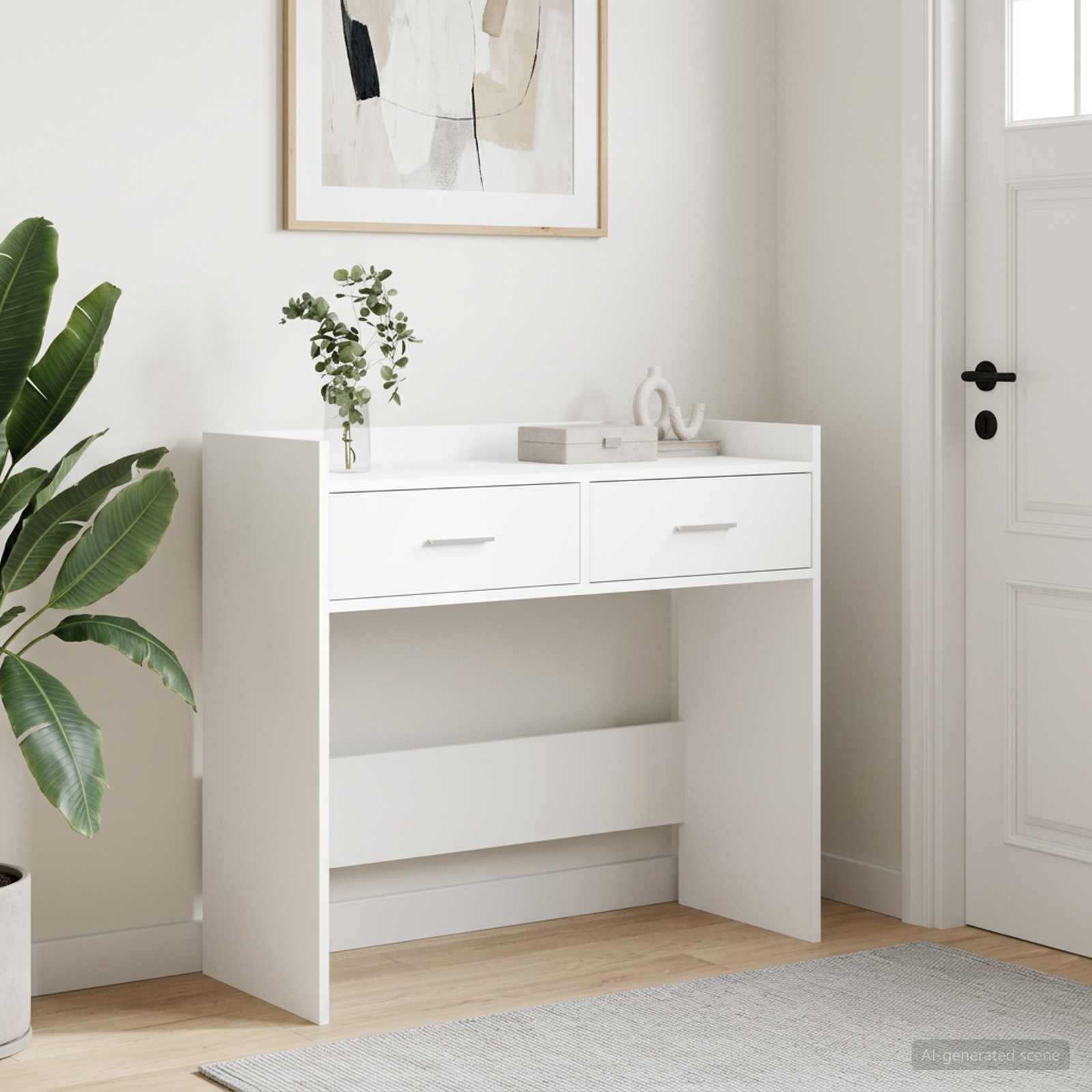 Wandtafel Wit 90 x 35 x 80 cm Bewerkt hout is nu te koop bij PeponiXL, paradijselijk wonen!