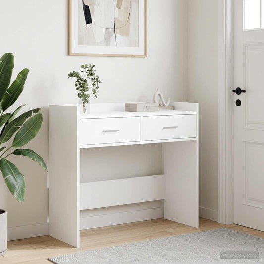 Wandtafel Wit 90 x 35 x 80 cm Bewerkt hout is nu te koop bij PeponiXL, paradijselijk wonen!
