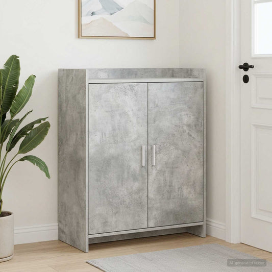 Schoenenkast Betongrijs 73,5 x 36 x 92 cm Bewerkt hout is nu te koop bij PeponiXL, paradijselijk wonen!
