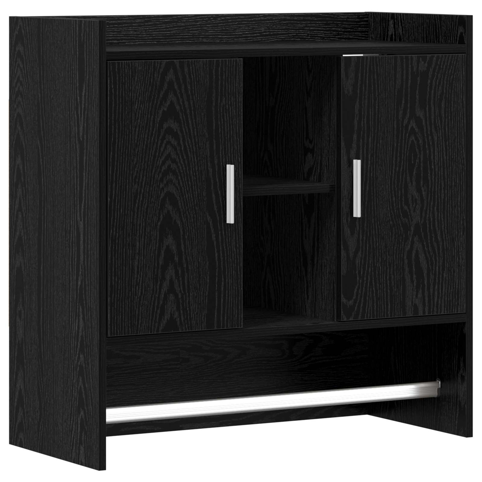 Wandplank Muurmontage Zwart eiken 80 x 36 x 80 cm Bewerkt hout is nu te koop bij PeponiXL, paradijselijk wonen!