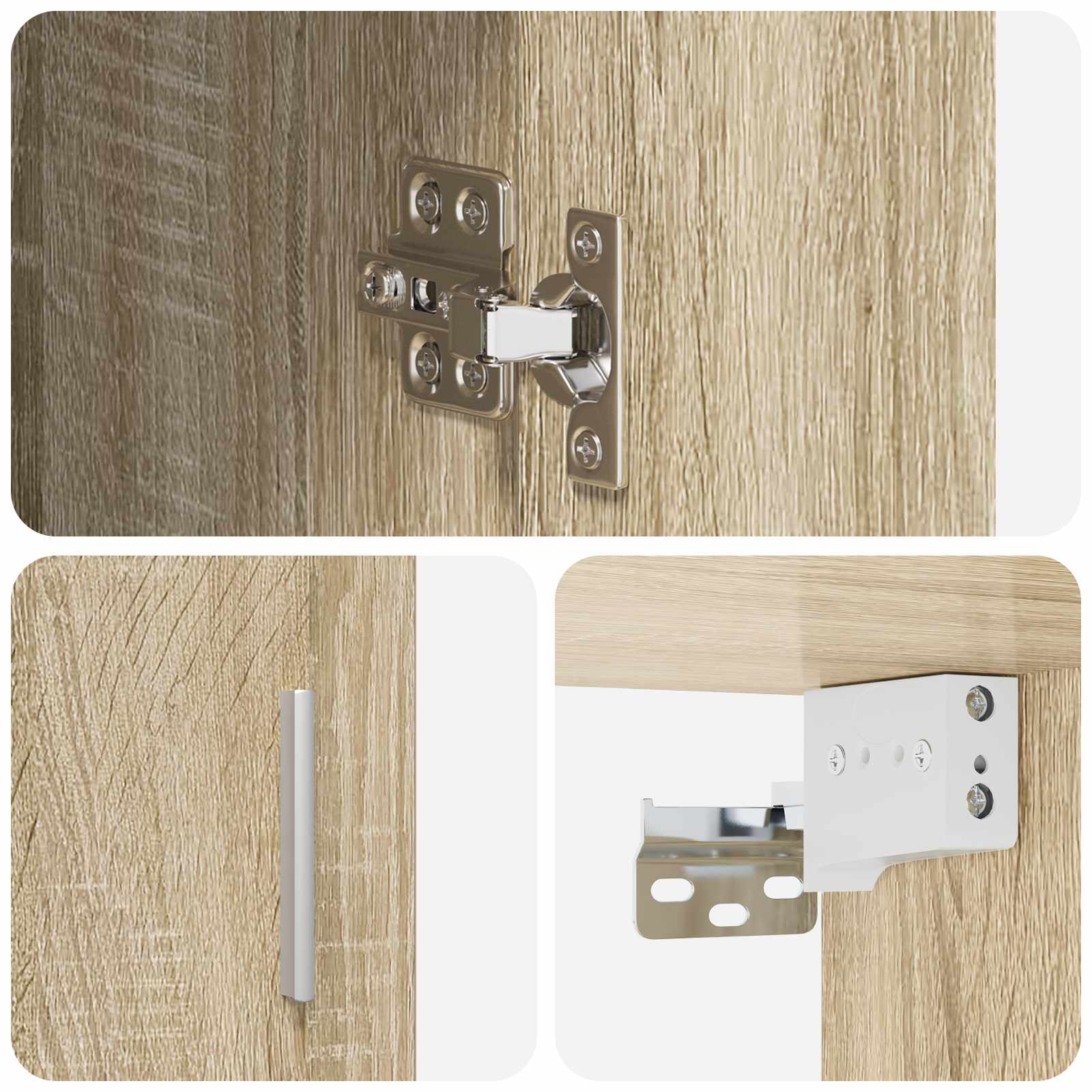 Wandplank Muurmontage Sonoma Eiken 80 x 36 x 80 cm Bewerkt hout is nu te koop bij PeponiXL, paradijselijk wonen!