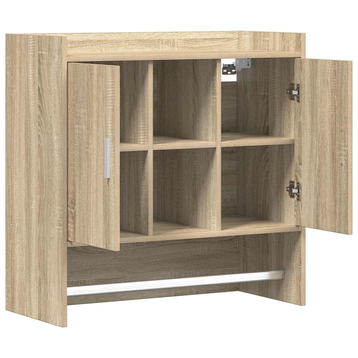 Wandplank Muurmontage Sonoma Eiken 80 x 36 x 80 cm Bewerkt hout is nu te koop bij PeponiXL, paradijselijk wonen!